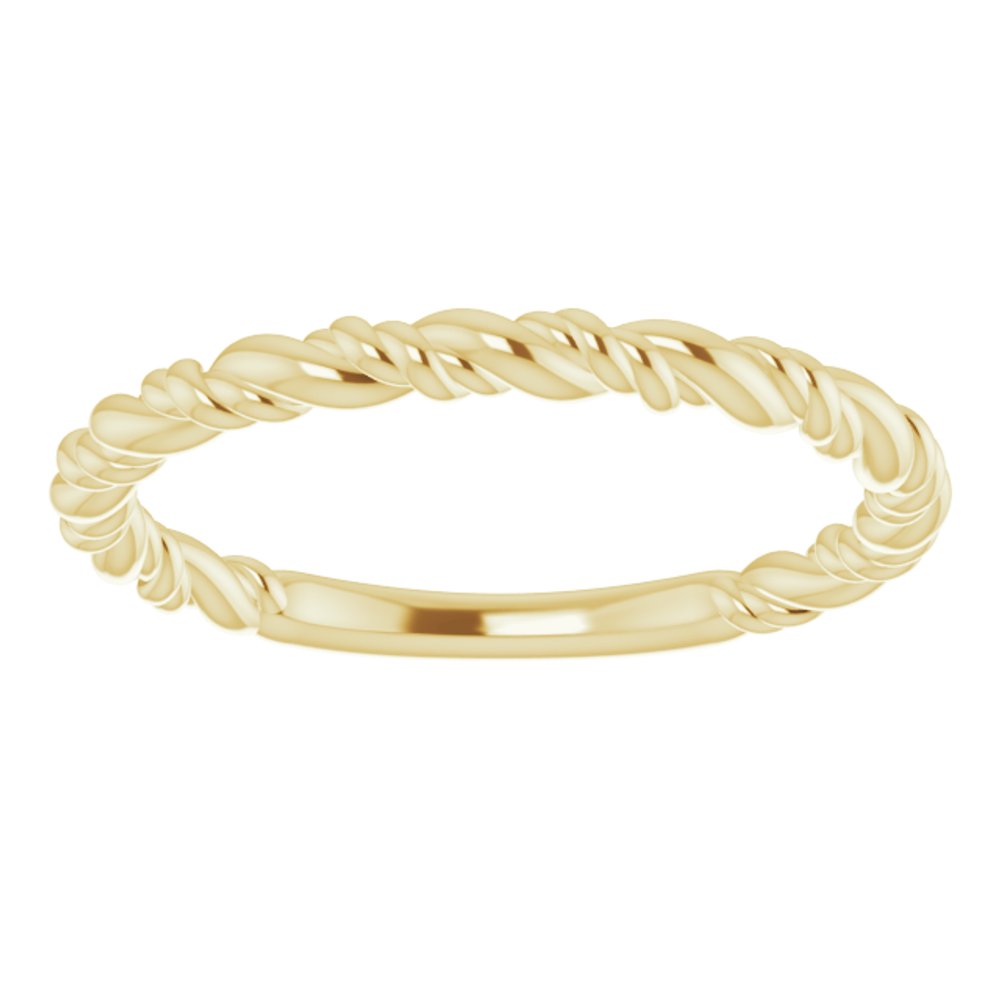 14K Yellow Stackable Rope Ring