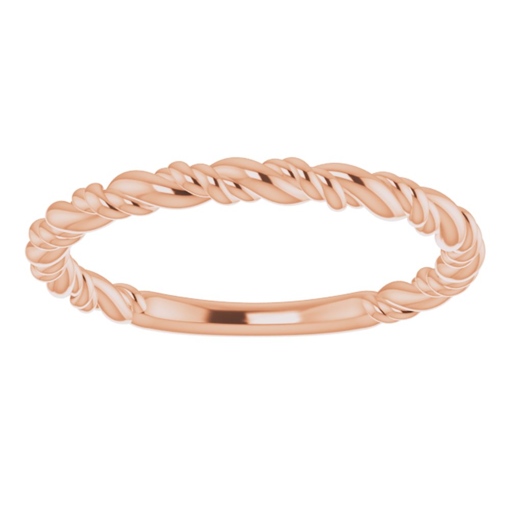 14K Rose Gold Stackable Rope Ring
