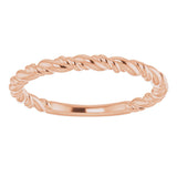 14K Rose Gold Stackable Rope Ring