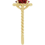 14K Yellow Natural Mozambique Garnet Rope Ring