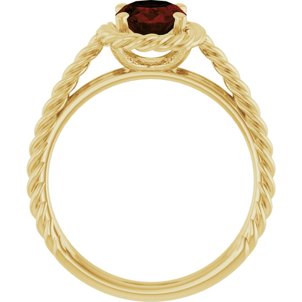 14K Yellow Natural Mozambique Garnet Rope Ring