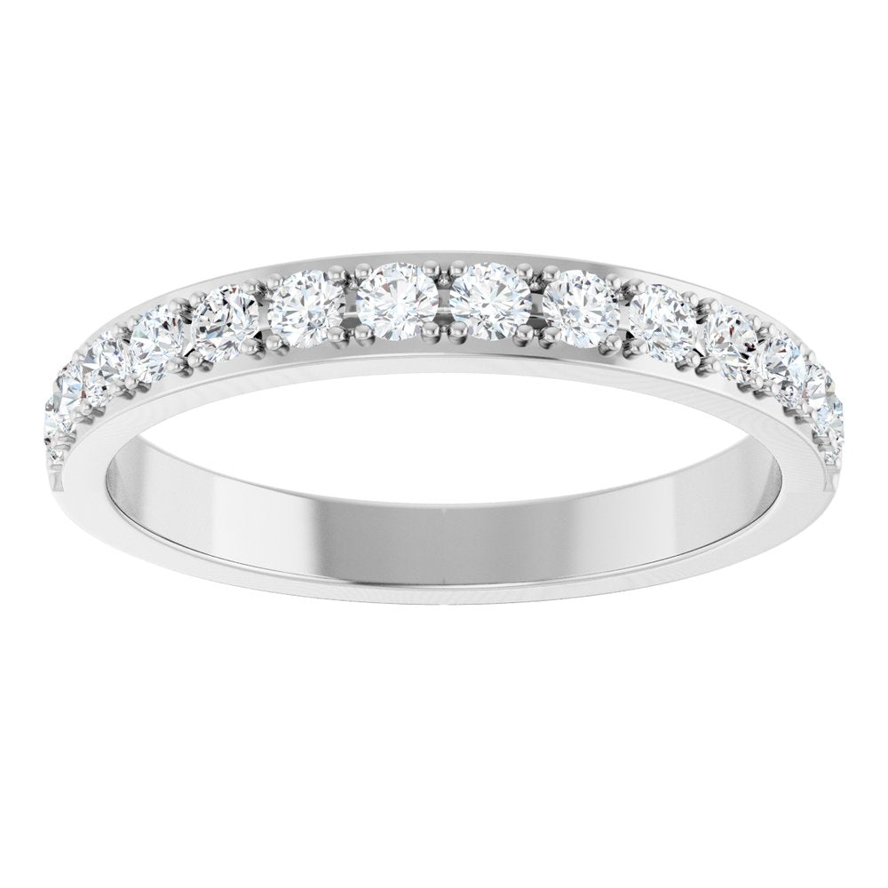 14K White 3/8 CTW Natural Diamond Anniversary Band