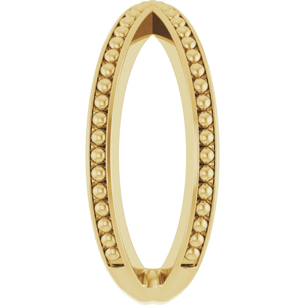 14K Yellow Beaded Criss-Cross Ring