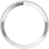 14K White Gold 1/3 CTW Natural Diamond Contour Band