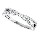 14K White 1/3 CTW Natural Diamond Contour Band