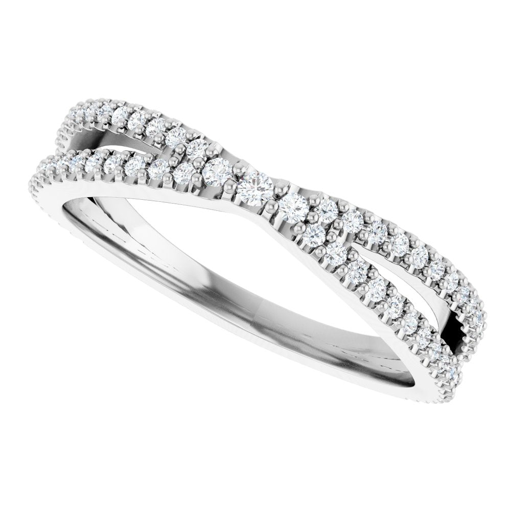 14K White Gold 1/3 CTW Natural Diamond Contour Band