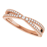 14K Rose 1/3 CTW Natural Diamond Contour Band