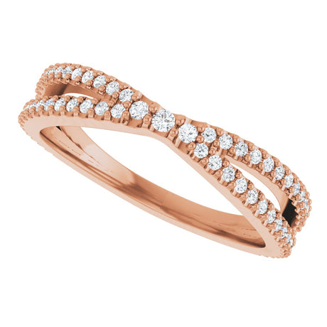 14K Rose 1/3 CTW Natural Diamond Contour Band