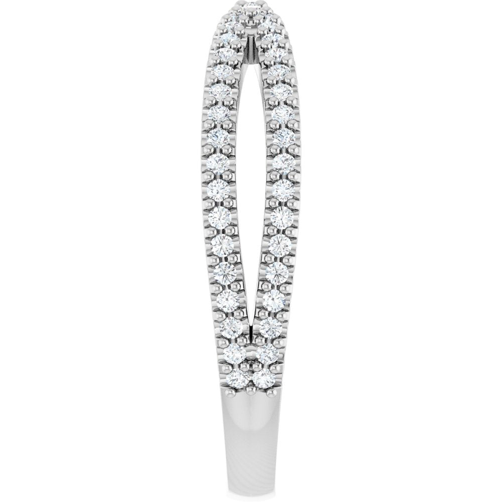 14K White 1/3 CTW Natural Diamond Contour Band