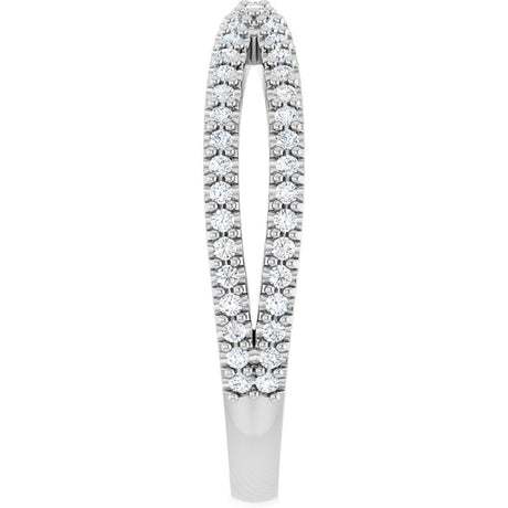14K White Gold 1/3 CTW Natural Diamond Contour Band
