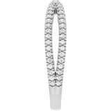 14K White 1/3 CTW Natural Diamond Contour Band