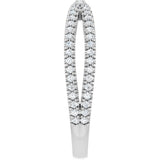 14K White Gold 1/3 CTW Natural Diamond Contour Band