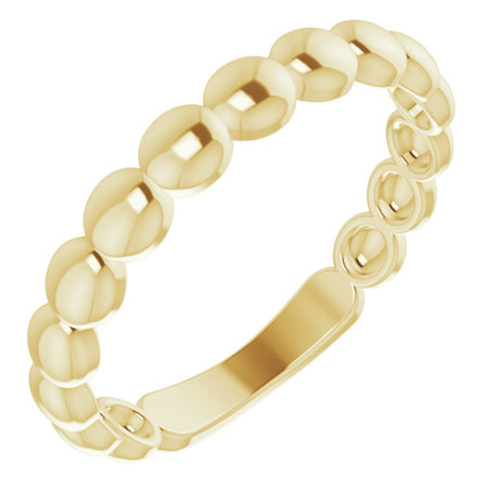 14K Yellow Stackable Bead Ring