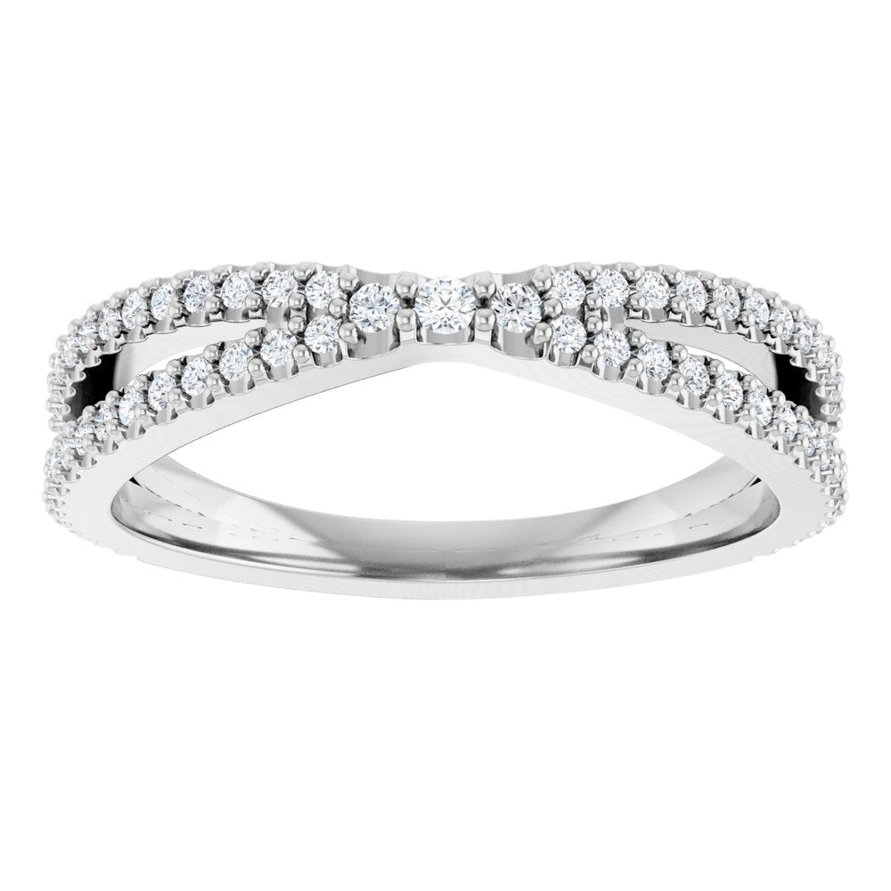 14K White 1/3 CTW Natural Diamond Contour Band