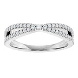 14K White 1/3 CTW Natural Diamond Contour Band