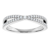 14K White Gold 1/3 CTW Natural Diamond Contour Band