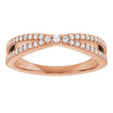 14K Rose 1/3 CTW Natural Diamond Contour Band