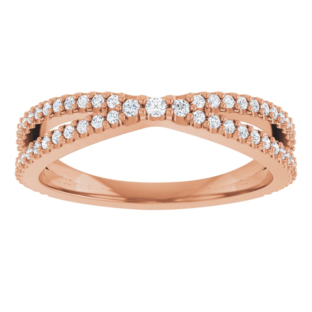 14K Rose 1/3 CTW Natural Diamond Contour Band