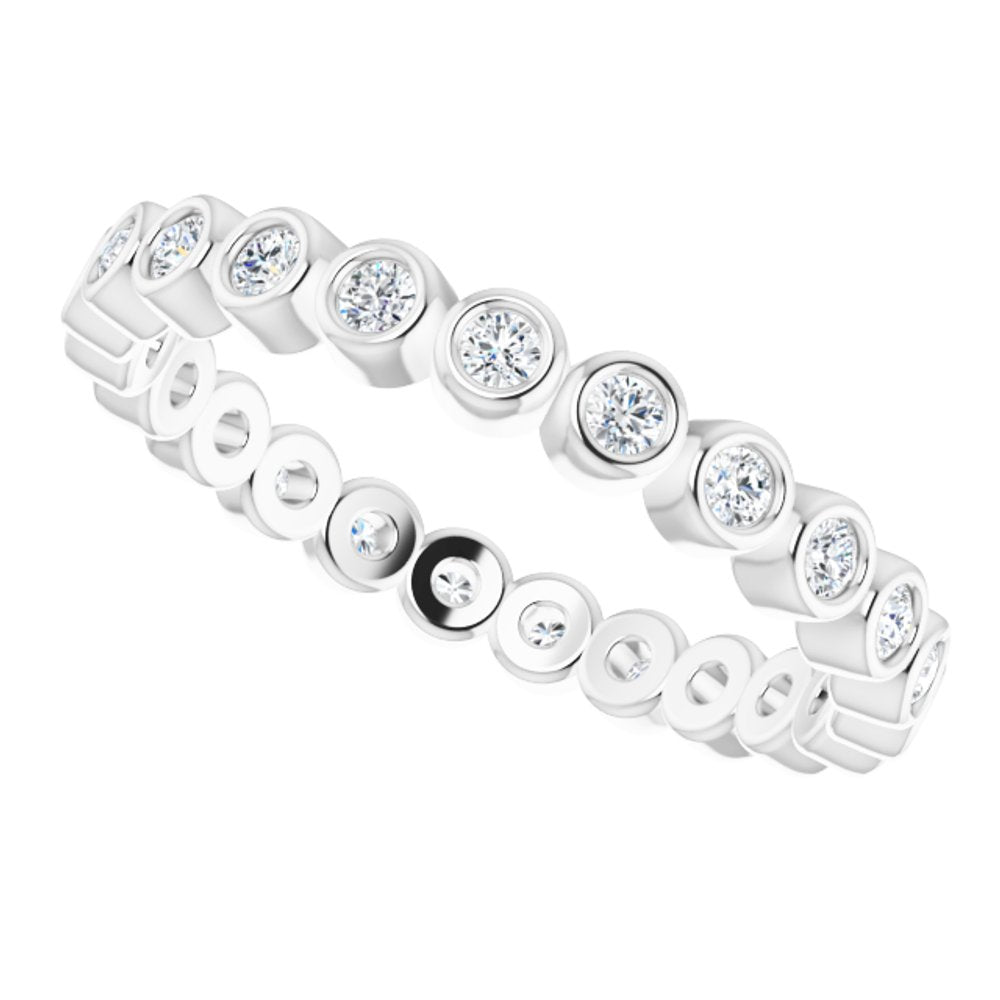 14K White Gold 1/3 CTW Natural Diamond Eternity Band Size 6.5