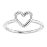 14K White Gold Heart Ring
