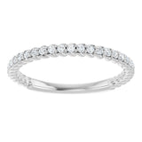 14K White 1/5 CTW Natural Diamond Rope Anniversary Band