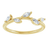 14K Yellow Gold 1/4 CTW Lab Grown Diamond Leaf Ring