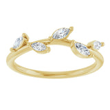14K Yellow Gold 1/4 CTW Natural Diamond Leaf Ring