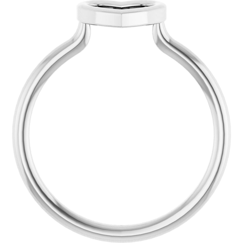 14K White Gold Heart Ring