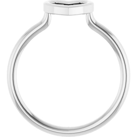 14K White Gold Heart Ring