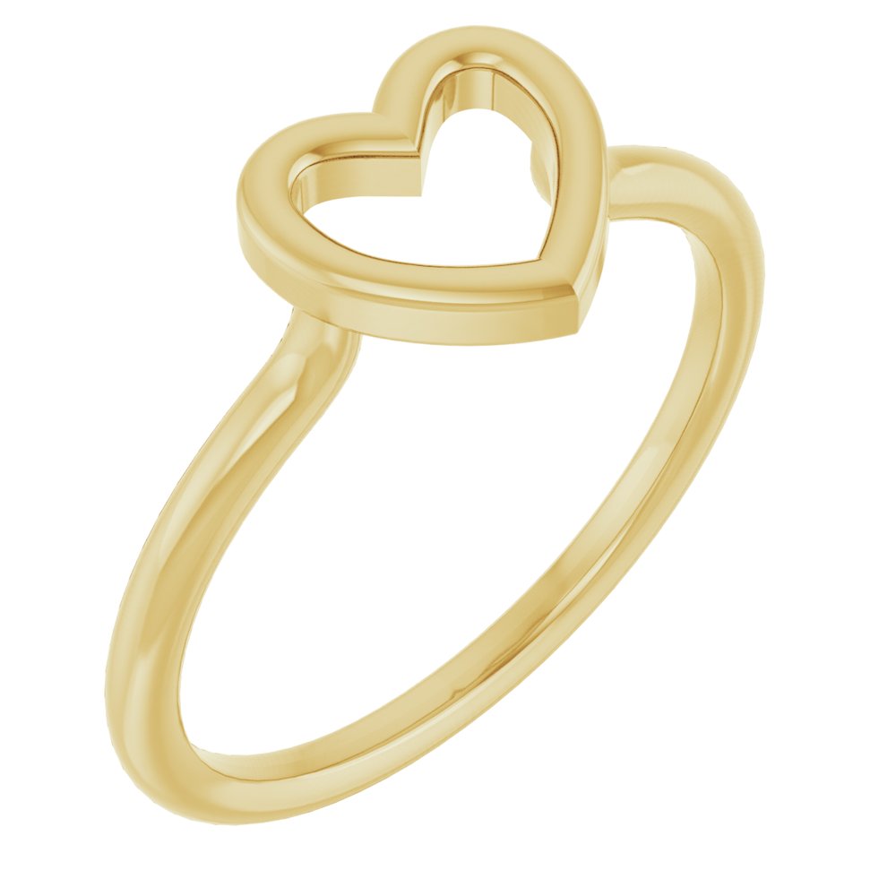 14K Yellow Gold Heart Ring