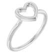 14K White Gold Heart Ring