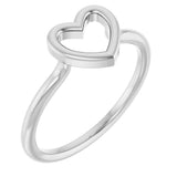 14K White Gold Heart Ring