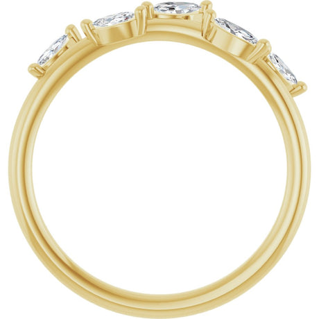 14K Yellow Gold 1/4 CTW Natural Diamond Leaf Ring