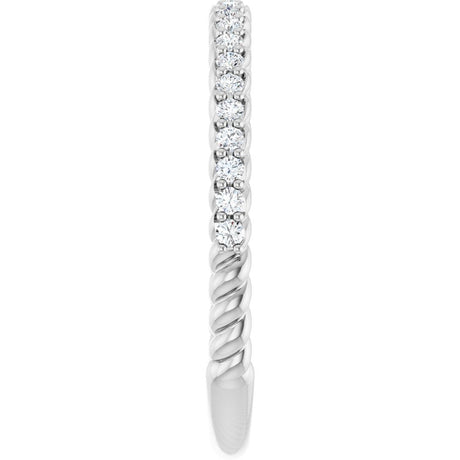 14K White 1/5 CTW Natural Diamond Rope Anniversary Band