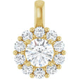 14K Yellow Gold 1 CTW Lab-Grown Diamond Halo-Style Pendant