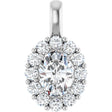 14K White 1 1/6 CTW Lab-Grown Diamond Halo-Style Pendant