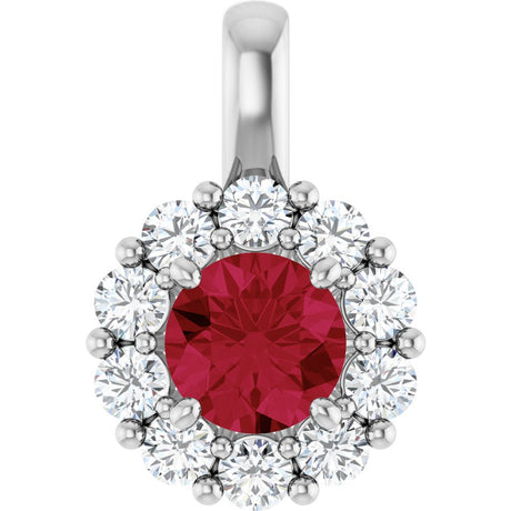 14K White Gold Lab-Grown Ruby & 1/3 CTW Lab-Grown Diamond Pendant