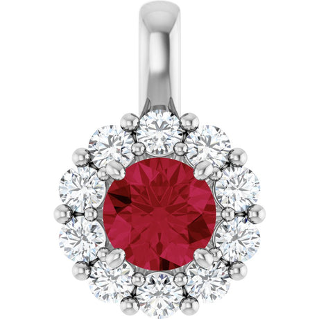 14K White Gold Lab-Grown Ruby & 1/3 CTW Lab-Grown Diamond Pendant