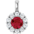 14K White Gold Lab-Grown Ruby & 1/3 CTW Lab-Grown Diamond Pendant