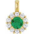 14K Yellow Gold Lab-Grown Emerald & 1/3 CTW Lab-Grown Diamond Pendant
