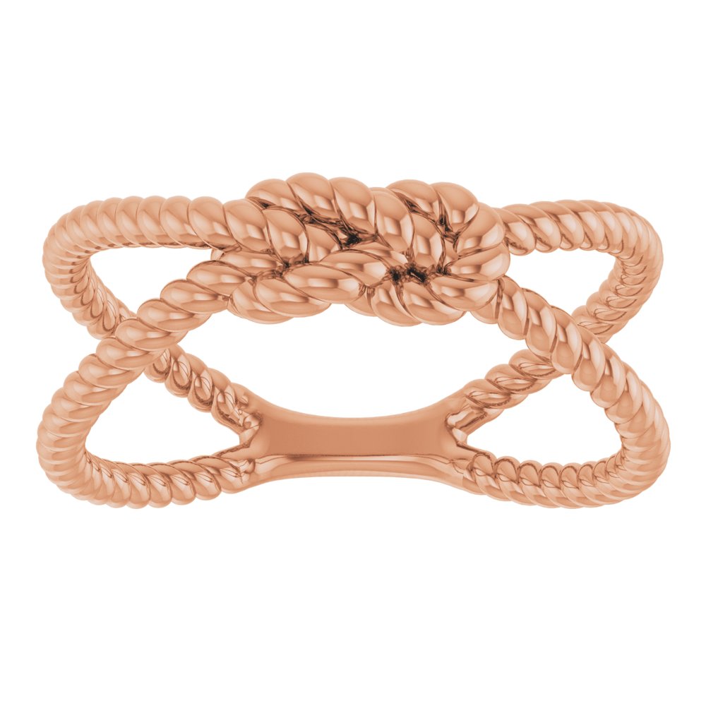 14K Rose Rope Knot Ring