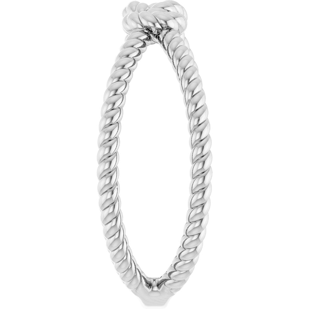 14K White Rope Knot Ring