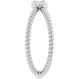 14K White Rope Knot Ring