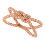 14K Rose Rope Knot Ring