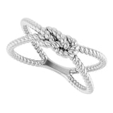 14K White Rope Knot Ring