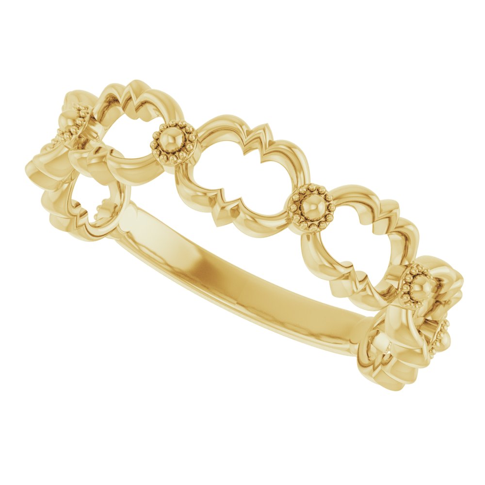 14K Yellow Stackable Bead Ring