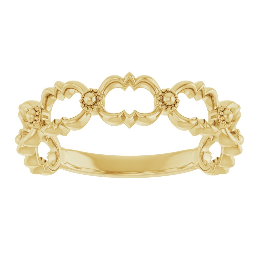 14K Yellow Stackable Bead Ring