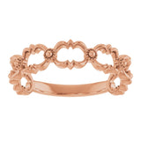 14K Rose Stackable Bead Ring