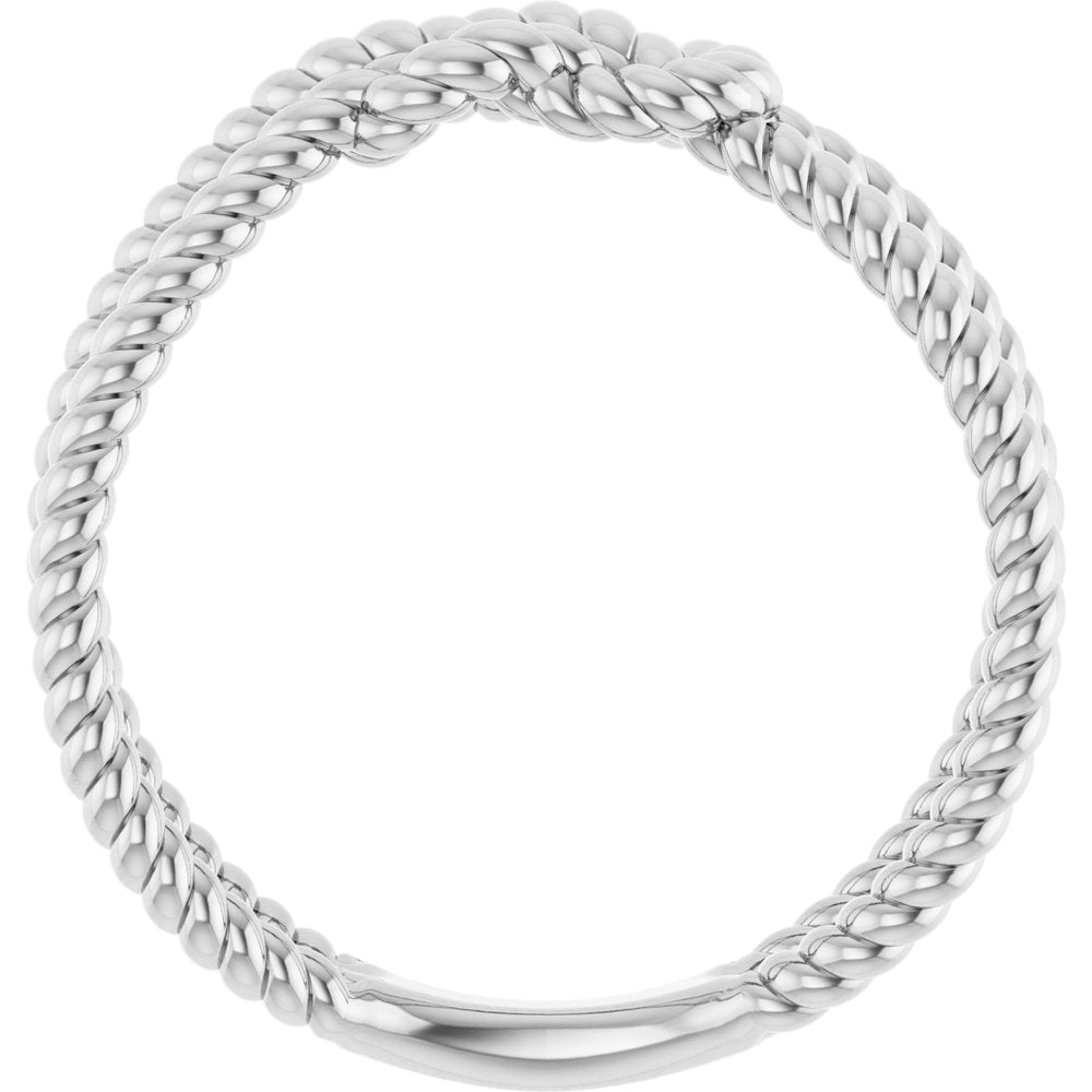 14K White Rope Knot Ring