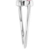 14K White Gold Natural Pink Tourmaline Two-Stone Ring